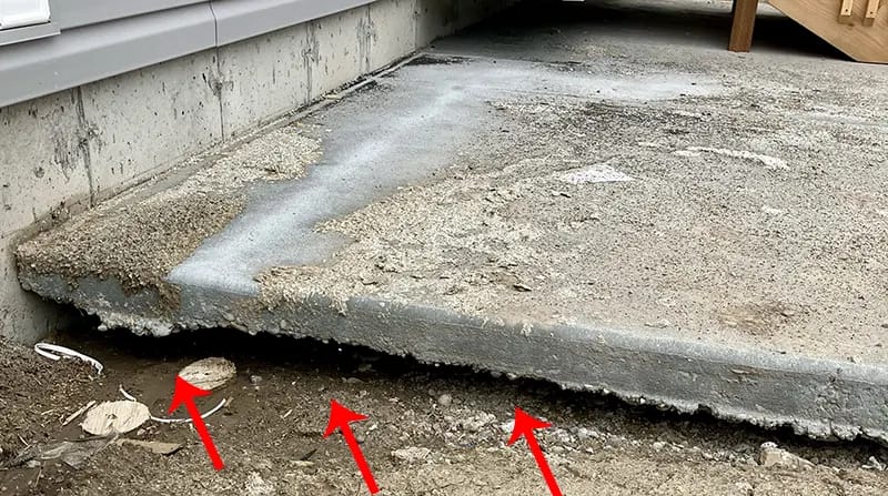 Void under patio Void under patio